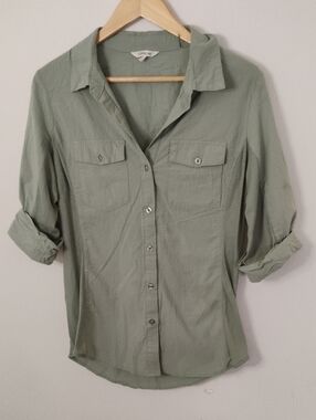 Cavalini Light Sage Button-Front Utility Shirt